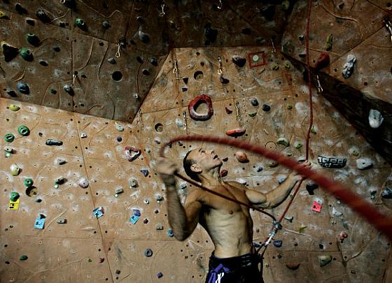 Gym rock-climbing 